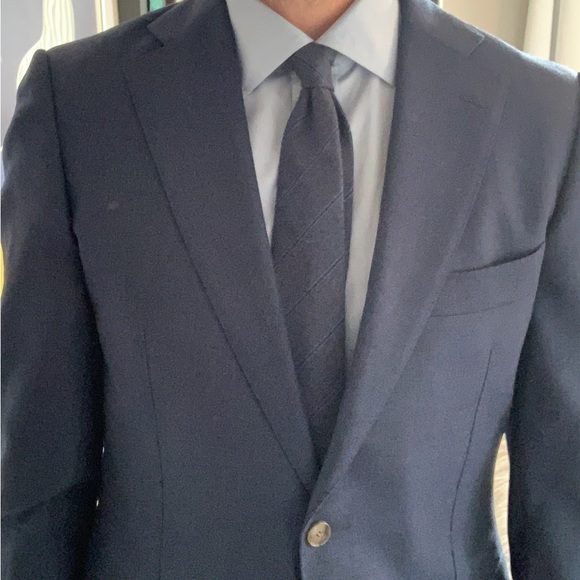 Blue wool-cashmere blend necktie - Picture 3 of 4